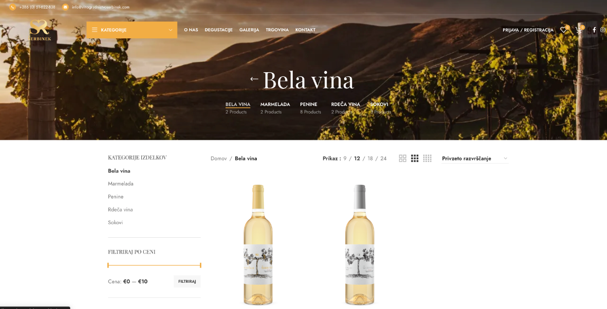 Vinogradništvo Šerbinek, zaslon 3