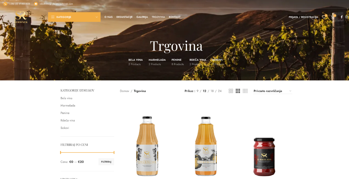 Vinogradništvo Šerbinek, zaslon 4